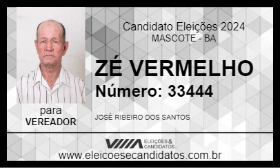 Candidato ZÉ VERMELHO 2024 - MASCOTE - Eleições