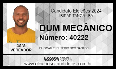 Candidato LIU DA JACUBA 2024 - IBIRAPITANGA - Eleições