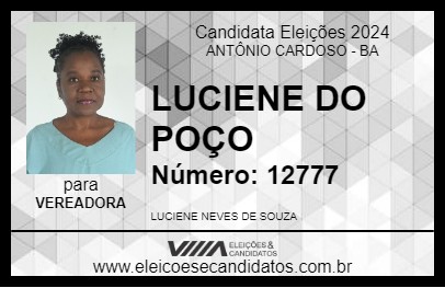 Candidato LUCIENE DO POÇO 2024 - ANTÔNIO CARDOSO - Eleições