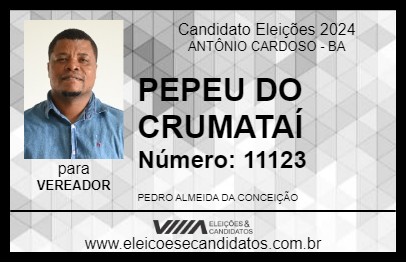 Candidato PEPEU DO CRUMATAÍ 2024 - ANTÔNIO CARDOSO - Eleições