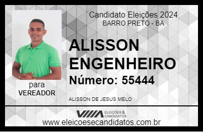 Candidato ALISSON ENGENHEIRO 2024 - BARRO PRETO - Eleições