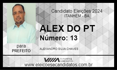 Candidato ALEX DO PT 2024 - ITANHÉM - Eleições