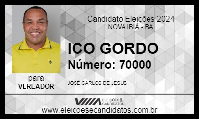 Candidato ICO GORDO 2024 - NOVA IBIÁ - Eleições