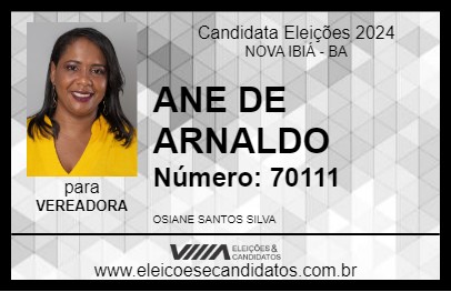 Candidato ANE DE ARNALDO 2024 - NOVA IBIÁ - Eleições