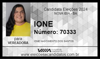 Candidato IONE 2024 - NOVA IBIÁ - Eleições