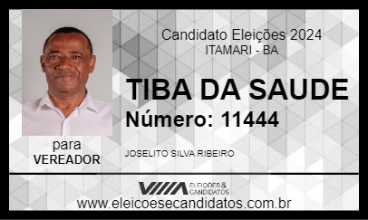 Candidato TIBA DA SAUDE 2024 - ITAMARI - Eleições