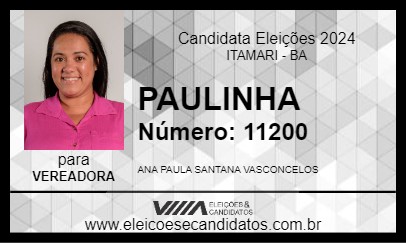 Candidato PAULINHA 2024 - ITAMARI - Eleições