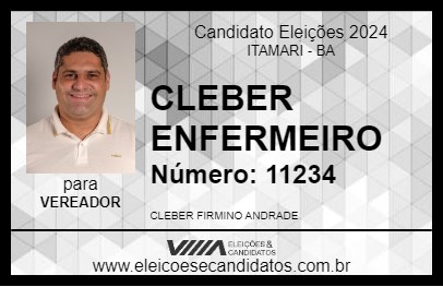 Candidato CLEBER ENFERMEIRO 2024 - ITAMARI - Eleições