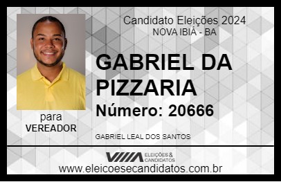 Candidato GABRIEL DA PIZZARIA 2024 - NOVA IBIÁ - Eleições