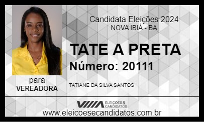 Candidato TATE A PRETA 2024 - NOVA IBIÁ - Eleições