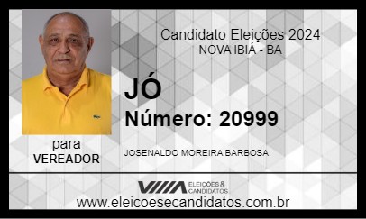 Candidato JÓ 2024 - NOVA IBIÁ - Eleições