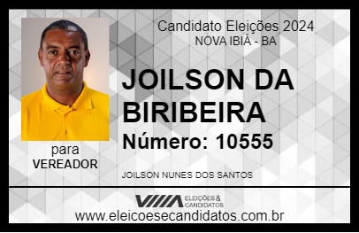 Candidato JOILSON DA BIRIBEIRA 2024 - NOVA IBIÁ - Eleições