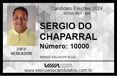 Candidato SERGIO DO CHAPARRAL 2024 - NOVA IBIÁ - Eleições