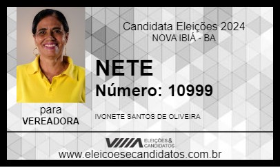 Candidato NETE 2024 - NOVA IBIÁ - Eleições