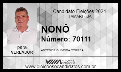 Candidato NONÔ 2024 - ITAMARI - Eleições