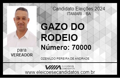 Candidato GAZO DO RODEIO 2024 - ITAMARI - Eleições