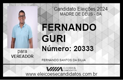 Candidato FERNANDO GURI 2024 - MADRE DE DEUS - Eleições