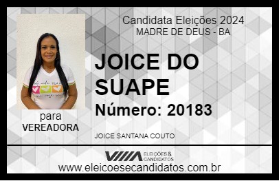 Candidato JOICE DO SUAPE 2024 - MADRE DE DEUS - Eleições