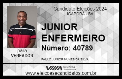 Candidato JUNIOR ENFERMEIRO 2024 - IGAPORÃ - Eleições