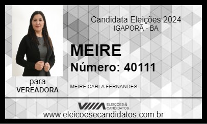 Candidato MEIRE DE CARLOS 2024 - IGAPORÃ - Eleições