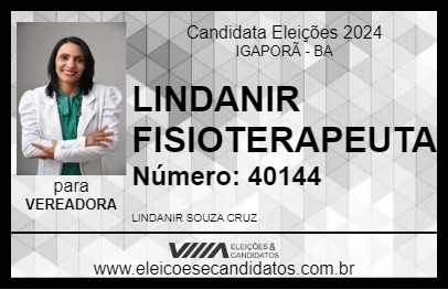 Candidato LINDANIR FISIOTERAPEUTA 2024 - IGAPORÃ - Eleições