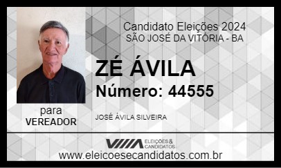 Candidato ZÉ ÁVILA 2024 - SÃO JOSÉ DA VITÓRIA - Eleições