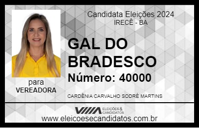 Candidato GAL DO BRADESCO 2024 - IRECÊ - Eleições