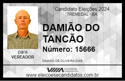 Candidato DAMIÃO DO TANCÃO 2024 - TREMEDAL - Eleições