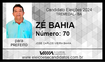 Candidato ZÉ BAHIA 2024 - TREMEDAL - Eleições