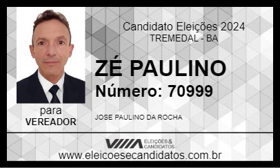 Candidato ZÉ PAULINO 2024 - TREMEDAL - Eleições