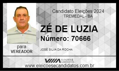 Candidato ZÉ DE LUZIA 2024 - TREMEDAL - Eleições