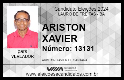 Candidato ARISTON XAVIER 2024 - LAURO DE FREITAS - Eleições