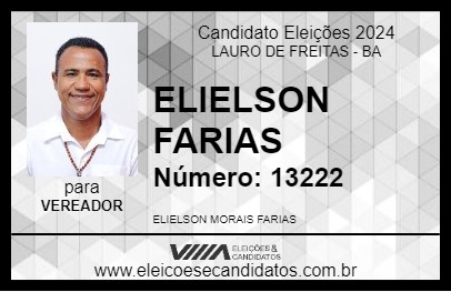 Candidato ELIELSON FARIAS 2024 - LAURO DE FREITAS - Eleições