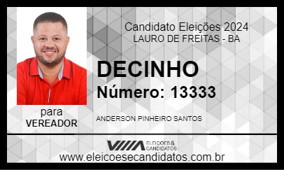 Candidato DECINHO 2024 - LAURO DE FREITAS - Eleições