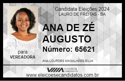 Candidato ANA DE ZÉ AUGUSTO 2024 - LAURO DE FREITAS - Eleições