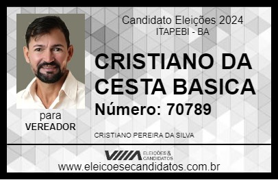 Candidato CRISTIANO DA CESTA BASICA 2024 - ITAPEBI - Eleições