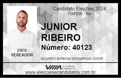 Candidato JUNIOR RIBEIRO 2024 - ITAPEBI - Eleições