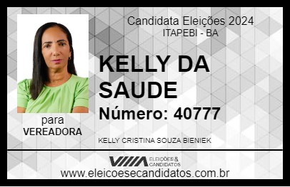 Candidato KELLY DA SAUDE 2024 - ITAPEBI - Eleições