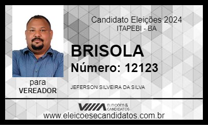 Candidato BRISOLA 2024 - ITAPEBI - Eleições