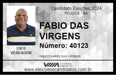 Candidato FABIO DAS VIRGENS 2024 - POJUCA - Eleições