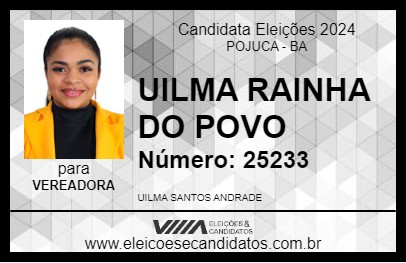 Candidato UILMA RAINHA DO POVO 2024 - POJUCA - Eleições