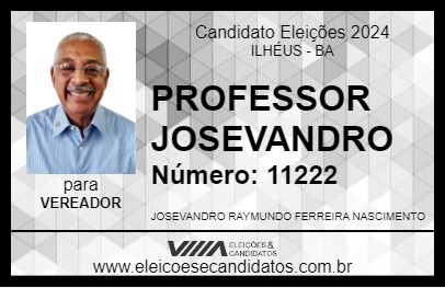 Candidato PROFESSOR JOSEVANDRO 2024 - ILHÉUS - Eleições