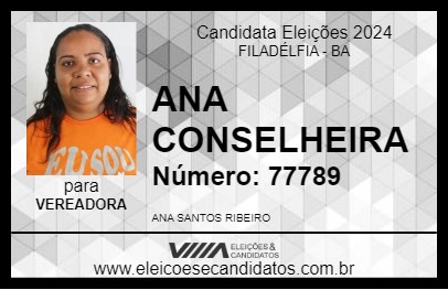 Candidato ANA CONSELHEIRA 2024 - FILADÉLFIA - Eleições