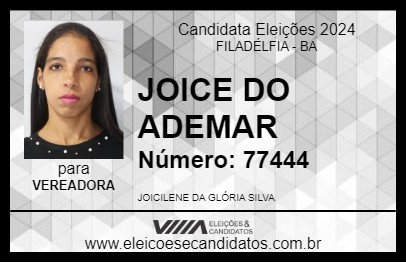 Candidato JOICE DO ADEMAR 2024 - FILADÉLFIA - Eleições