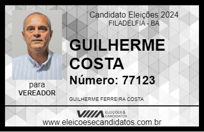 Candidato GUILHERME COSTA 2024 - FILADÉLFIA - Eleições