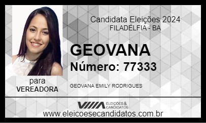 Candidato GEOVANA 2024 - FILADÉLFIA - Eleições