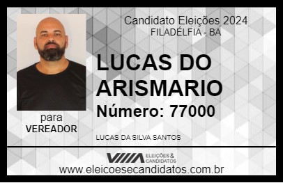 Candidato LUCAS DO ARISMARIO 2024 - FILADÉLFIA - Eleições