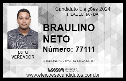 Candidato BRAULINO NETO 2024 - FILADÉLFIA - Eleições