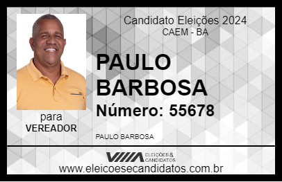 Candidato PAULO BARBOSA 2024 - CAEM - Eleições