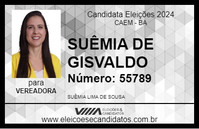 Candidato SUÊMIA DE GISVALDO 2024 - CAEM - Eleições